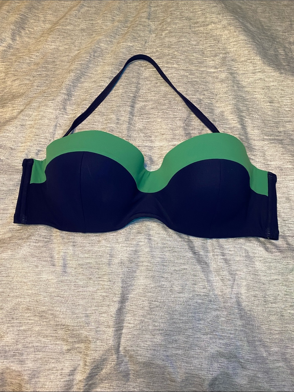 Tory Burch Navy Blue & Green Women's Swim Halter Top w/  Sz L